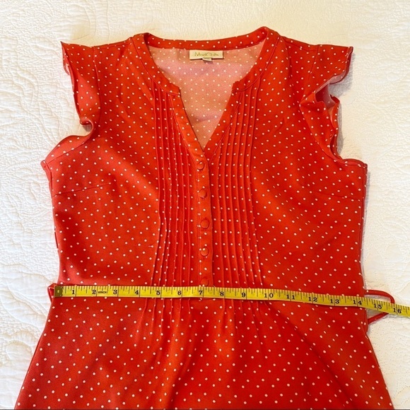 ModCloth Polka Dot Flutter Sleeve Top - XS - Picture 8 of 10